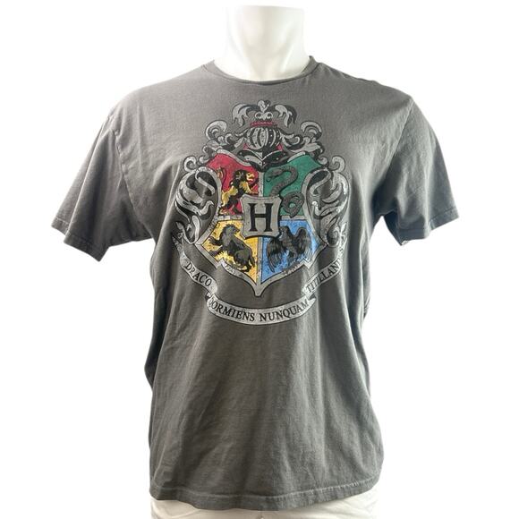 Universal Studios The Wizarding World Of Harry Potter Gray Tee T-Shirt Top Sz L - Picture 1 of 3